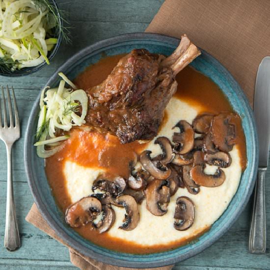 Braised Lamb with Creamy Polenta