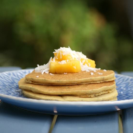 Vegan Mango Chia Pancakes