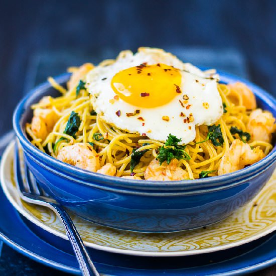 Garlic Prawn Pasta