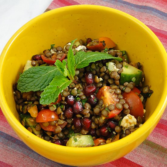 Lentil Salad with Pomegranates
