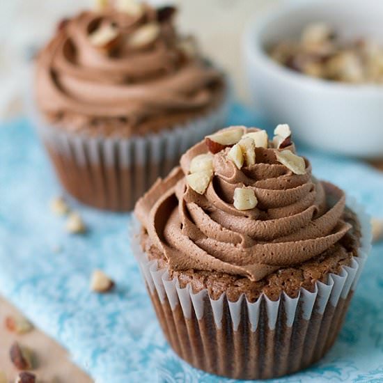 Hazelnut Brownie Cupcakes