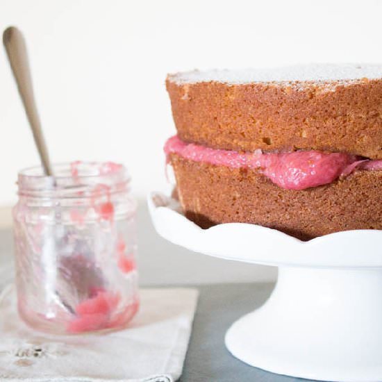 Rhubarb and Vanilla Cake