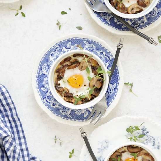 Baked Eggs with Mushrooms