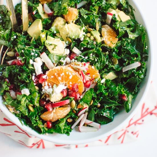 Kale, Clementine and Feta Salad