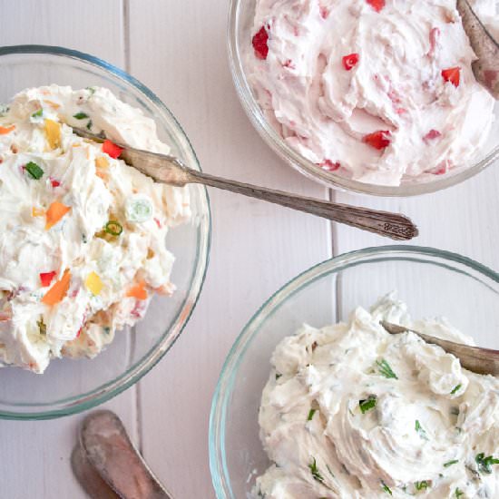 Three Flavored Cream Cheeses