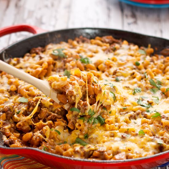 Skillet Cheesy Chili Mac
