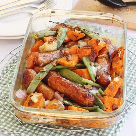 Sausage & Sweet Potato Tray-Bake