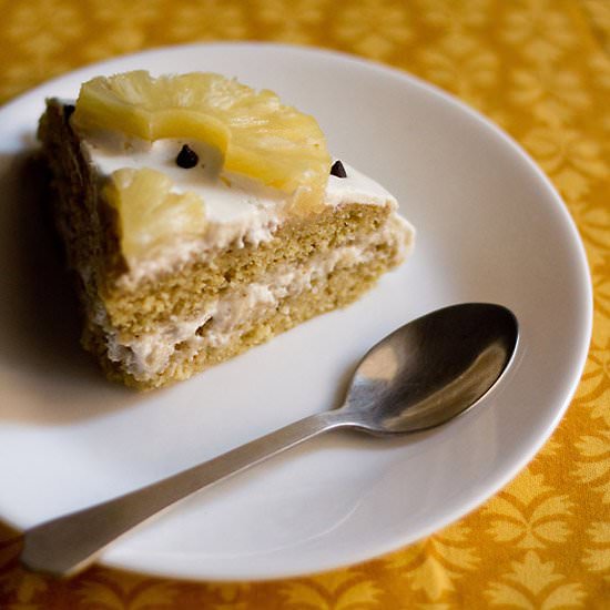 Eggless Pineapple Cream Cake