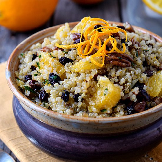Quinoa Salad Pecans Orange Currants