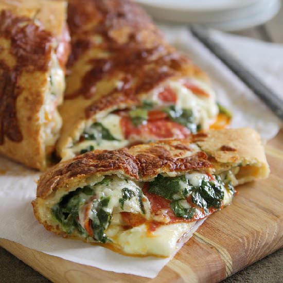 Spinach & Pepperoni Stuffed Bread
