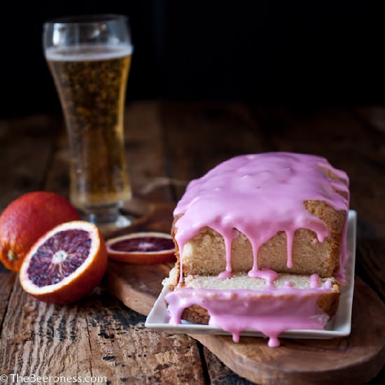 Blood Orange Beer Pound Cake