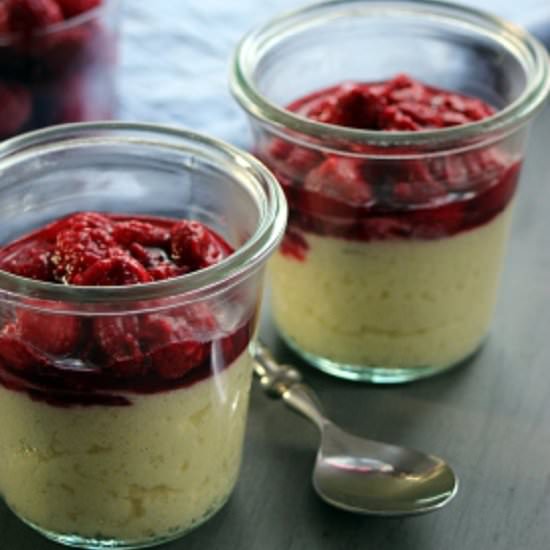 Semolina Mousse with Raspberries
