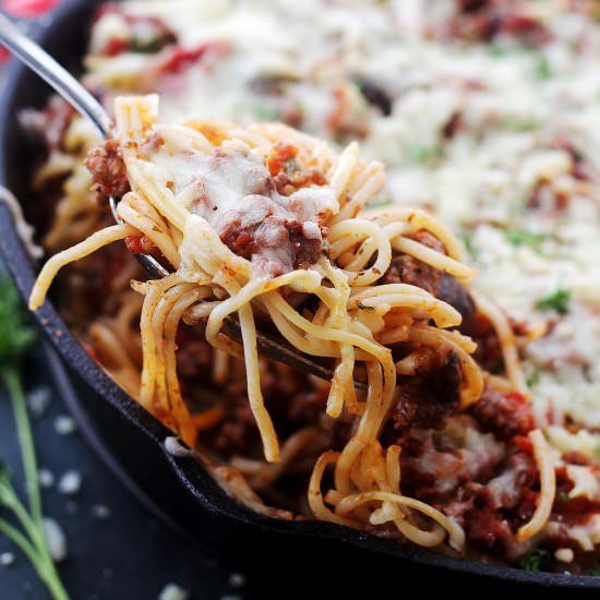 Spaghetti Beef Casserole