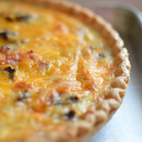 Ham, Mushroom & Spinach Quiche