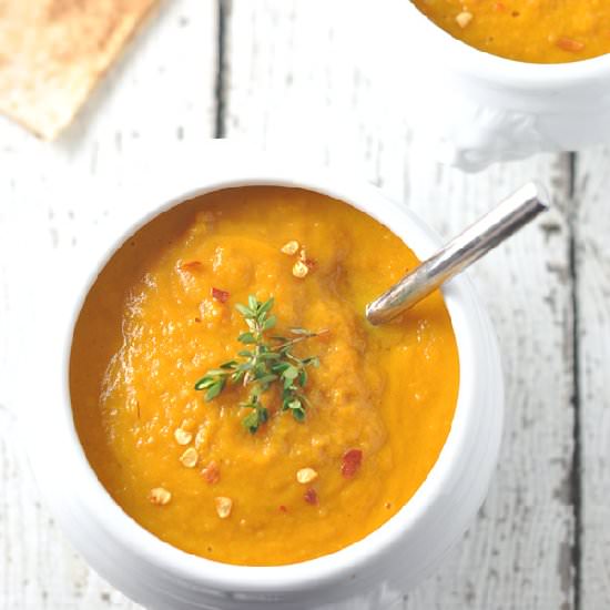 Carrot, Ginger & Sweet Potato Soup