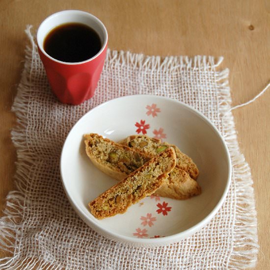 Cornmeal-Pistachio Biscotti