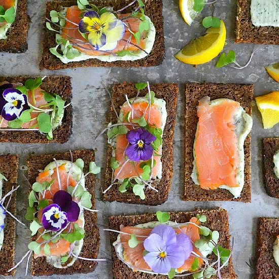 Smoked Salmon Open Faced Sandwiches