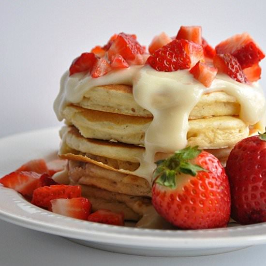 Strawberries and Cream Pancakes