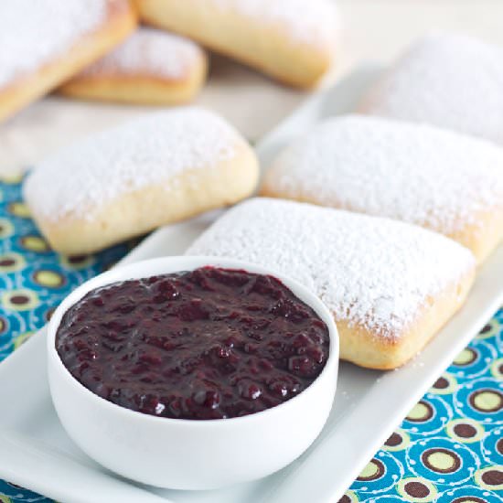 Baked Beignets with Blackberry Jam