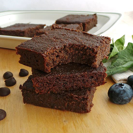 Spinach & Blueberry Brownies