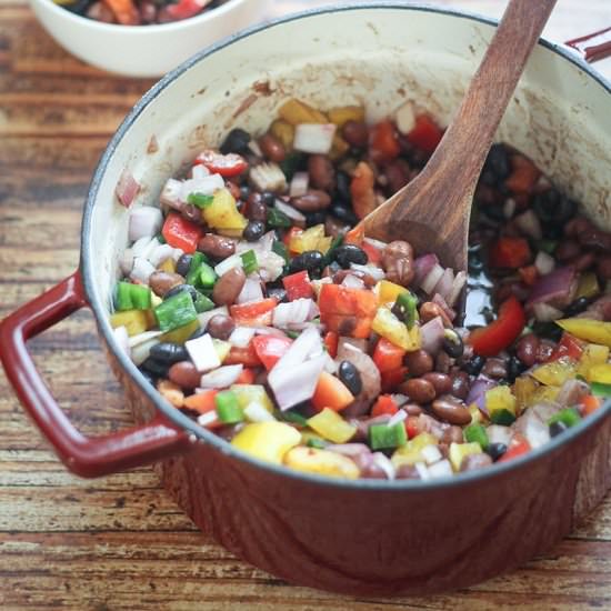 Mexican 3 Bean & 3 Pepper Salad