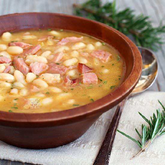 Ham & Bean Soup with Rosemary