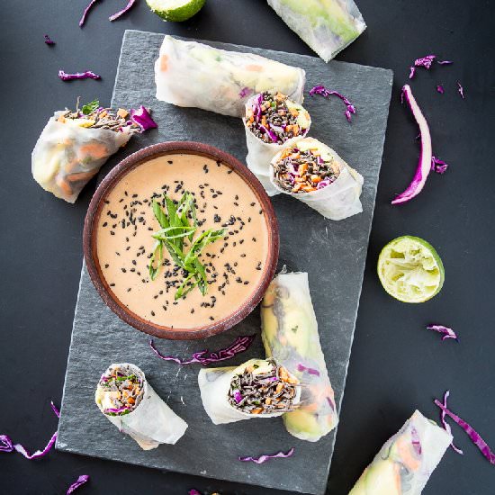 Sweet Potato-Black Bean Summer Roll