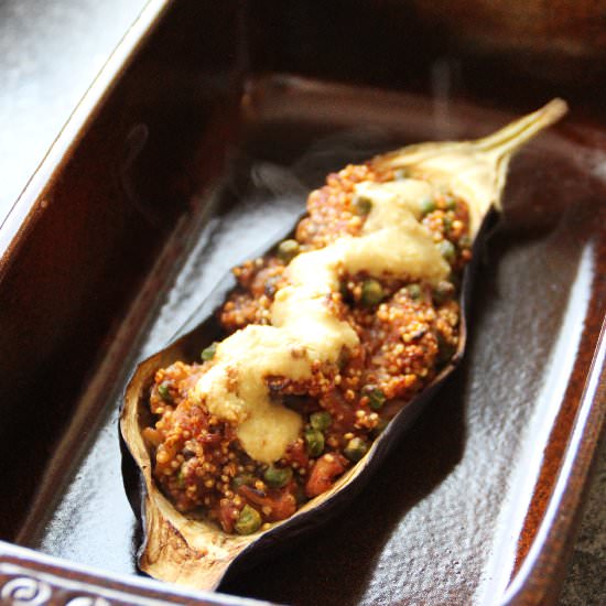 Stuffed Eggplant with Quinoa