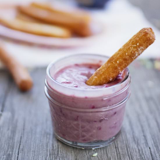Churros with Raspberry Ganache