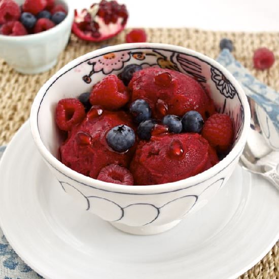 Mixed Berry Pomegranate Sorbet