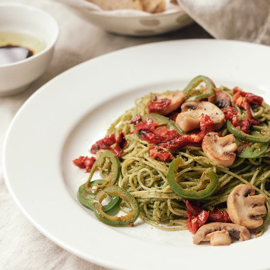 Basil-Walnut Pesto with Mushroom