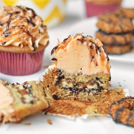 Samoa Surprise Cupcakes
