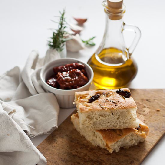 Focaccia with Sun Dried Tomatoes