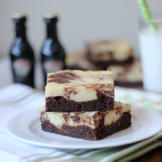 Irish Cream Cheesecake Brownies