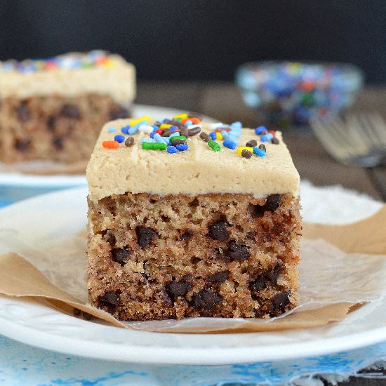 PB Chocolate Chip Banana Cake