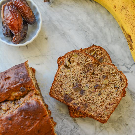 Gluten Free Banana Date Bread