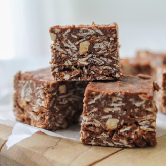 Fudgy Coco-Oat Squares