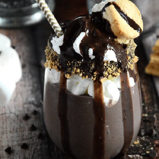 Tipsy Caramel Smores Milkshake