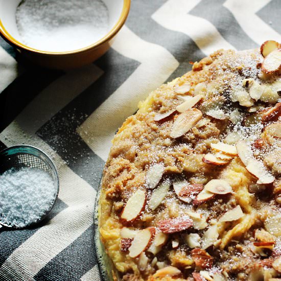 Almond Bread Pudding with Caramel