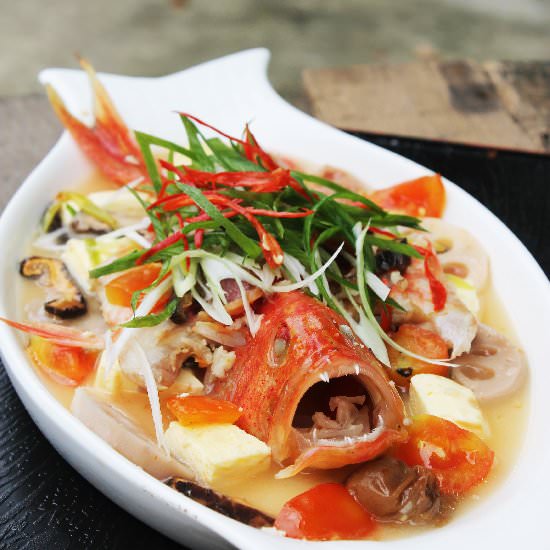 Teochew Steamed Fish Red Grouper