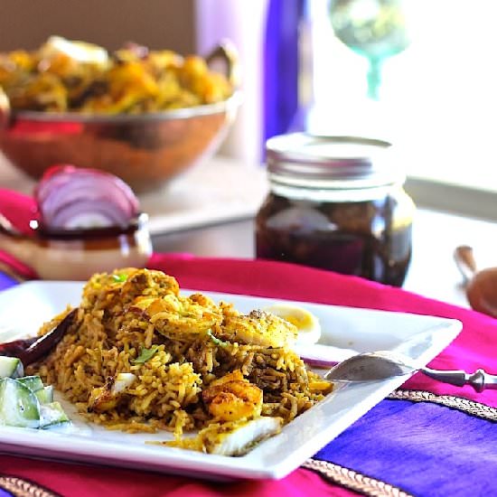 Fish and Shrimp Biriyani