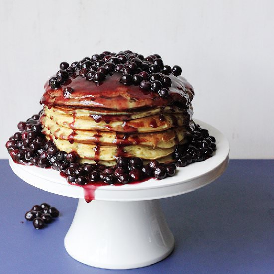 Giant Blueberry Pancake Cake