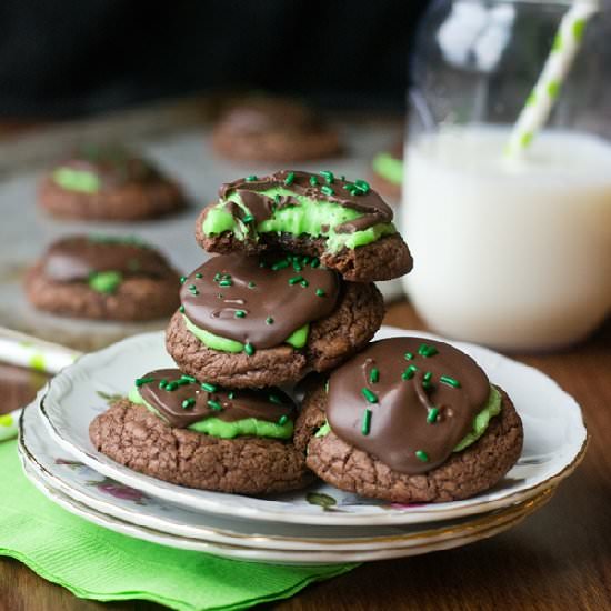 Peppermint Patty Brownie Cookies