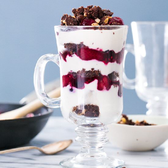 Triple Berry Raw Brownie Parfait