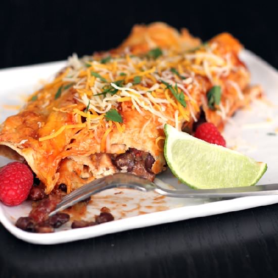 Chipotle Raspberry Enchiladas