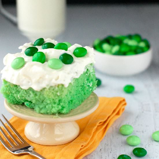Ombre Mint Poke Cake