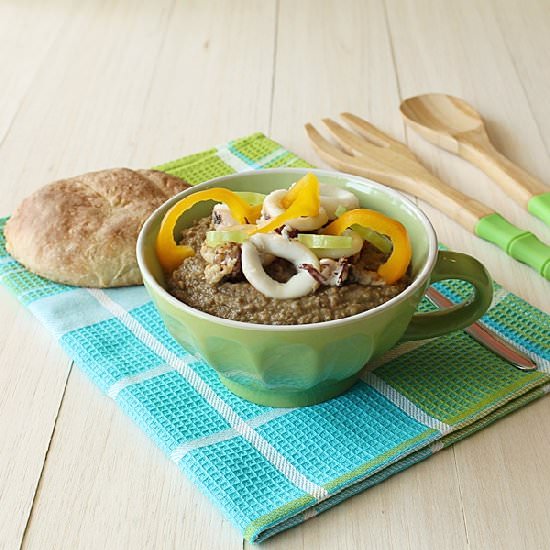 Lentil Purée with Squid