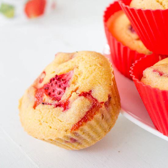 Strawberry Cornbread Muffins