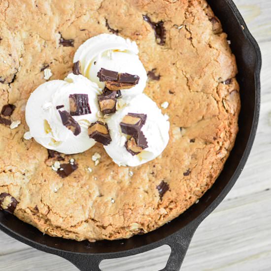 Peanut Butter Cup Skillet Cookie