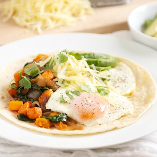Roasted Butternut & Kale Wraps